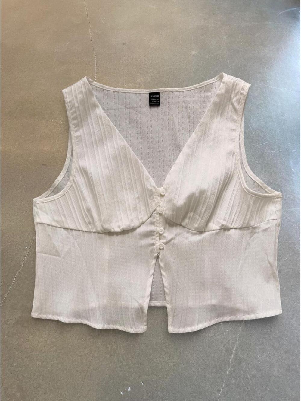 SHEIN White Button Front Bustier Tank Top | Women’s Size L